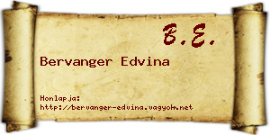 Bervanger Edvina névjegykártya